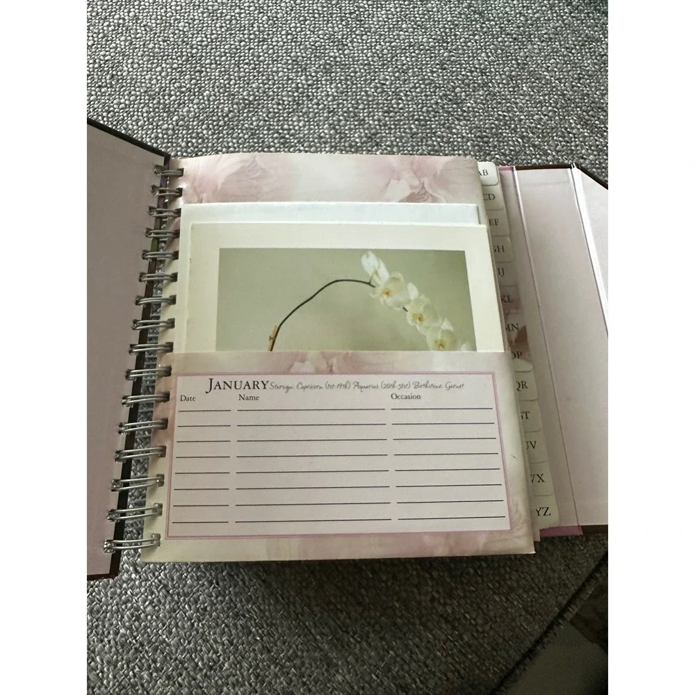 Bizzybee Orchids Greeting Card Book Birthday Organizer Address Book 2005 EUC